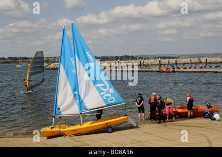 Weymouth und Portland National Sailing Academy Austragungsort für die Olympischen Spiele 2012 in London-Segel-Events Dorset England UK Stockfoto