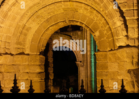 Kelso Abbey bei Abenddämmerung schottischen grenzt an Schottland U k Stockfoto