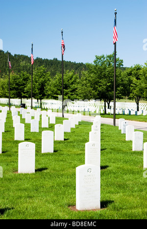 Blick auf die Black Hills National Cemetery in der Nähe von Sturgis, South Dakota Stockfoto