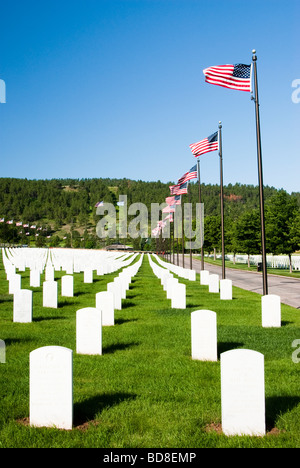 Blick auf die Black Hills National Cemetery in der Nähe von Sturgis, South Dakota Stockfoto