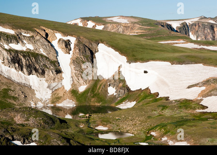 Alpensee entlang der Beartooth Highway Stockfoto
