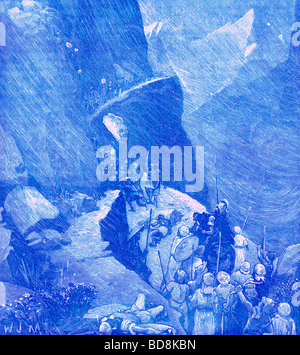 Die Karthager, die Überquerung der Alpen-Abbildung von Cassell s Universal History Illustrated Edward Ollier 1890 Stockfoto