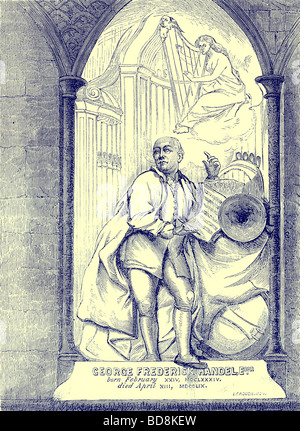 Georg Friedrich Händel s Monument Illustration von Old und New London durch Edward Walford Cassell c 1880 Stockfoto