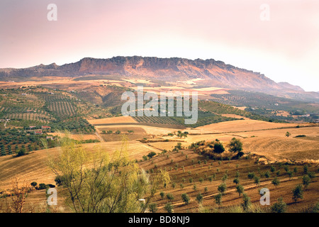 Blick auf die El Torcal Berge von in der Nähe von Villanueva De La Concepción Antequera Malaga Prtovince Spanien Stockfoto