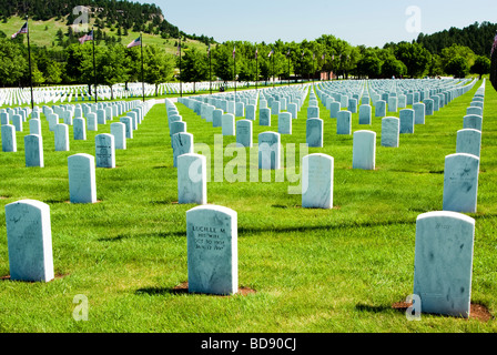 Blick auf die Black Hills National Cemetery in der Nähe von Sturgis, South Dakota Stockfoto