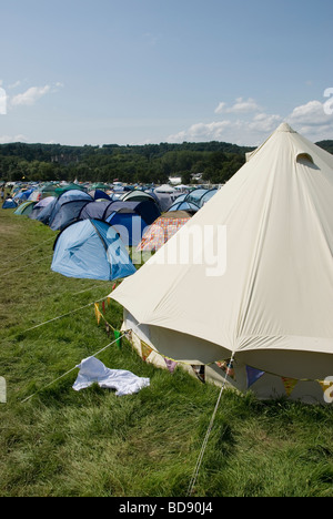 Zelten auf dem Big Chill Festival 2009 Stockfoto