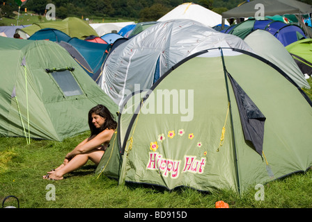 Zelten auf dem Big Chill Festival 2009 Stockfoto