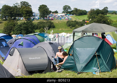 Zelten auf dem Big Chill Festival 2009 Stockfoto