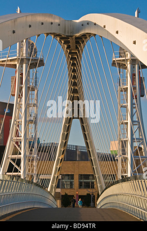 Die Lowry Foorbridge, Salford Quays, Manchester Stockfoto