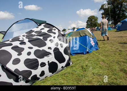 Zelten auf dem Big Chill Festival 2009 Stockfoto