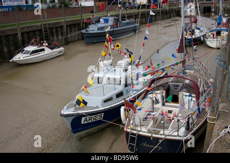 Maritimes Festival Roggen Strang Kai Fluss Tillingham East Sussex England UK Europa Stockfoto