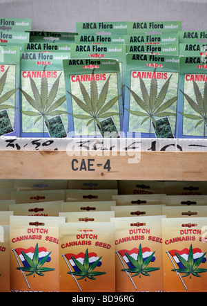 Hanfsamen Verkauf in Amsterdam Stockfoto