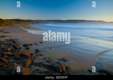 Neuseeland Southland The Catlins Blick über den goldenen Stränden der Porpoise Bay kurz nach Sonnenaufgang Stockfoto