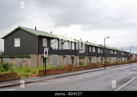 Einige der 120 Eigenschaften erwarten Abriss im Bereich Belle Vue von Hartlepool, UK. Stockfoto