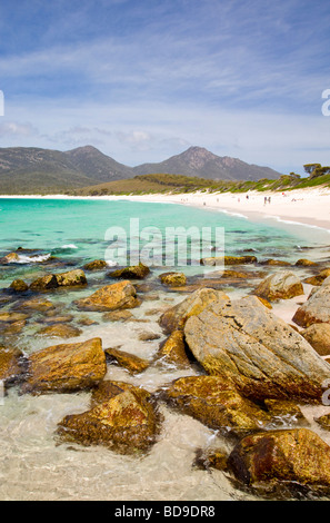 Der Strand von Wineglass Bay Freycinet National Park Tasmanien Australien Stockfoto