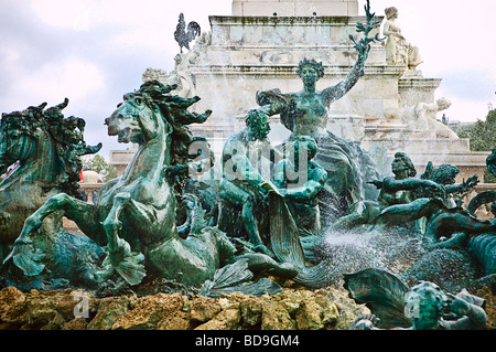 Brunnen Bronze set Monument Aux Girondins Bordeaux Frankreich Stockfoto