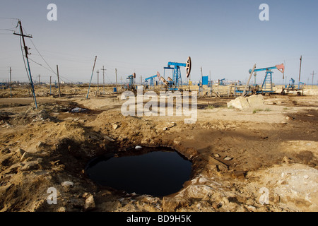 Ölfeld Baku, Aserbaidschan Stockfoto