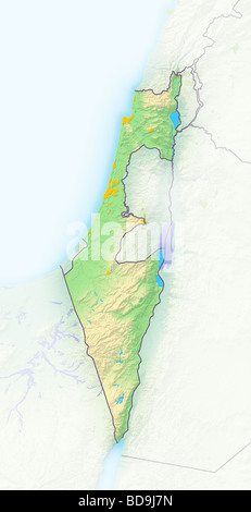 Israel, schattierte Reliefkarte. Stockfoto