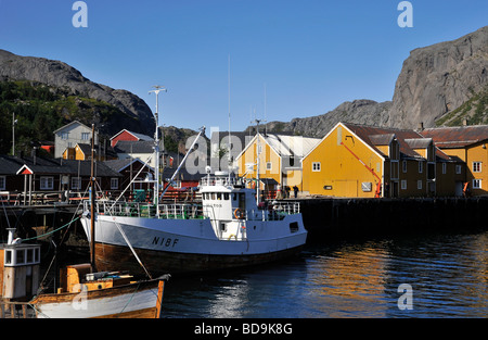 Fisch-Pier in Lofoten Norwegen Stockfoto