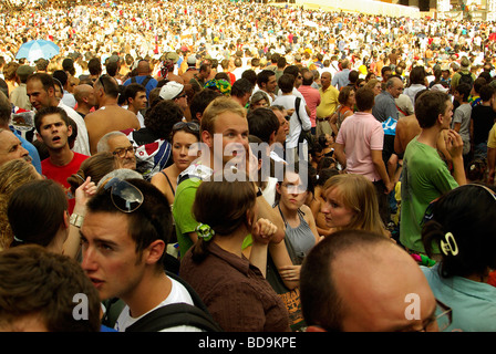 Siena Palio, eine zweimal jährliche Veranstaltung von Prunk und Pferderennen Stockfoto