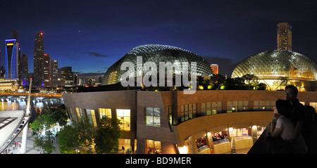 Marina Bay und Esplanade Theater am Bay Panorama, Singapur SIN Stockfoto