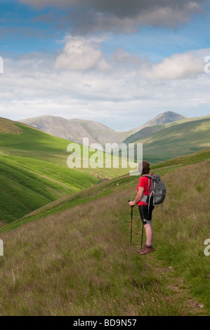 Wanderer in der Seenplatte, Cumbria, UK Stockfoto