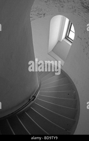 Wendeltreppe im Leuchtturm von Hirtshals in Dänemark Stockfoto