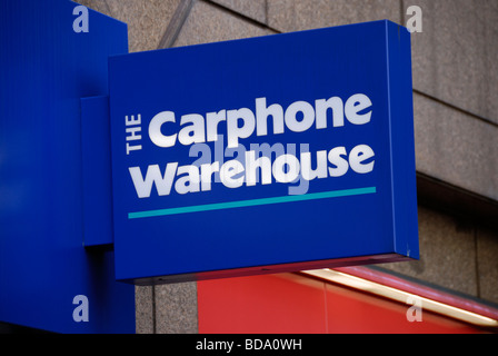 Carphone Warehouse Telefon Firmenlogo auf Shop anmelden UK High street Stockfoto