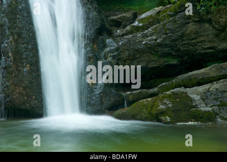 Janets Foss, ein kleiner Wasserfall in der Nähe von Malham, Yorkshire Dales National Park, North Yorkshire, England UK Stockfoto