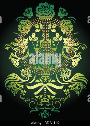 friedliche Phantasie Blume Logo emblem Stockfoto