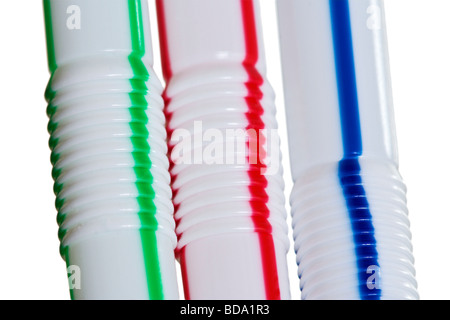 bunte Strohhalme, Makro, Ausschnitt Stockfoto