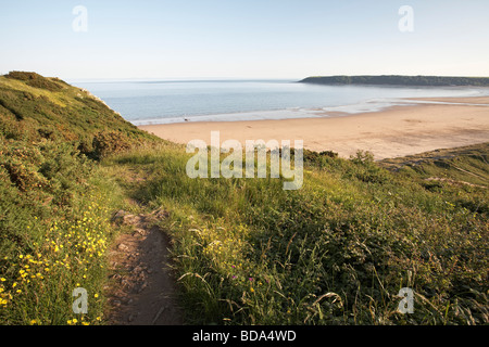 Nicholaston Höhlen Oxwich Bay Gower Halbinsel Wales UK Stockfoto