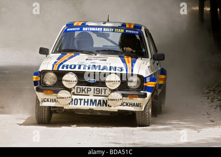 1979 Ford Escort Mk2 RS1800 mit Andrew Haddon Fahrer auf der Rallye-Bühne beim Goodwood Festival of Speed, Sussex, UK. Stockfoto