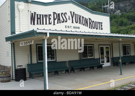 White Pass & Yukon Route Railway Depot, Skagway, Alaska Stockfoto