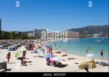 Der wichtigste Strand von Palmanova, Bucht von Palma, South Coast, Mallorca, Balearen, Spanien Stockfoto