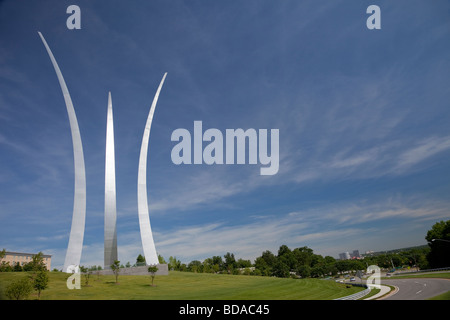 Arlington, Virginia, USA. Us Air Force Memorial, von dem Architekten James Ingo befreit. Stockfoto