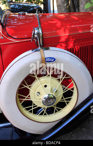 Reserverad auf 1930 Ford Model A, Sag Harbor, Long Island NY Stockfoto