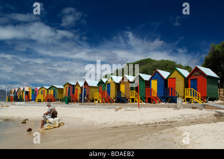 Strandhütten an St James Cape Town Stockfoto