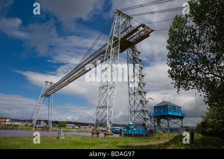 Newport-Transporter-Brücke über den Fluss Usk, Newport South Wales UK Stockfoto