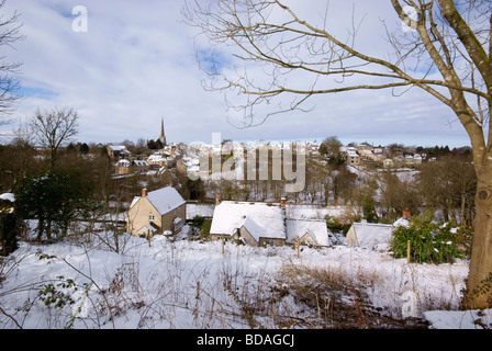 Neuschnee in Tetbury Stockfoto