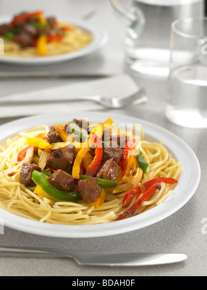 unter Rühren Braten Rindfleisch Stockfoto