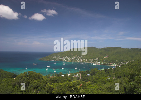 Spektakuläre Luftaufnahme der Admiralty Bay Port Elizabeth Bequia Stockfoto