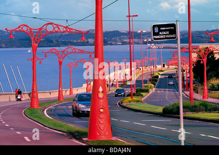 Spanien, Galicien: Paseo Maritimo in A Coruña Stockfoto