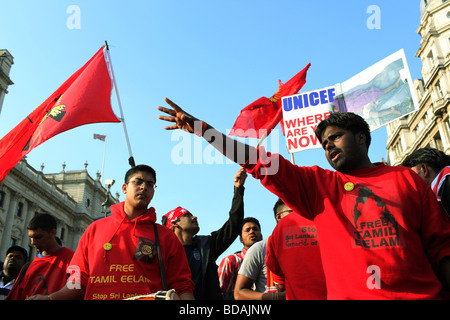 Pro Tamil Demonstranten in London. Stockfoto