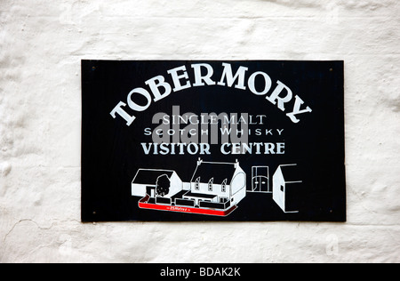 Tobermory single-Malt Whisky Besucher Zentrum Zeichen Stockfoto