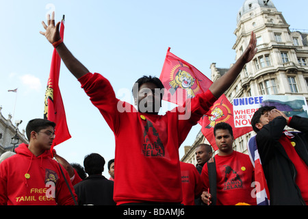 Pro Tamil Demonstranten in London. Stockfoto