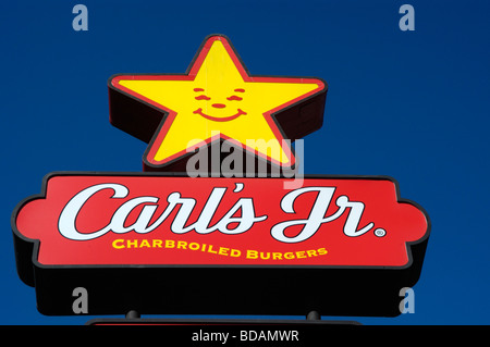 Carls Jr. Restaurant Schild, Orange County, CA 081017 7169 Stockfoto