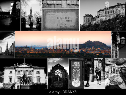 Edinburgh; Verbundwerkstoffe und Panorama. Eine Auswahl von Bildern in und rund um die alte Stadt & Neustadt mit einem Panorama-Herzstück Stockfoto