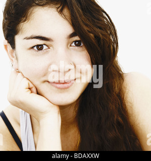 Porträt einer jungen Frau, Lächeln Stockfoto