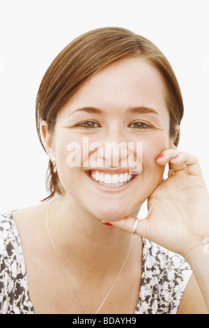 Porträt einer jungen Frau, Lächeln Stockfoto